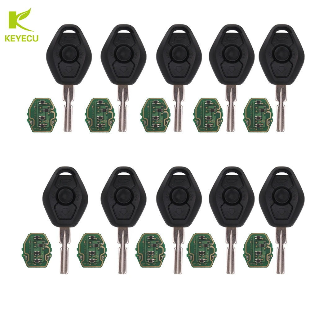 

KEYECU 10pcs EWS 3Button Remote Key Fob 315/433MHZ ID44 for BMW 3,5,7 Series 325 330 318 525 530 540 E38 E39 E46 M5 X3 X5 E65