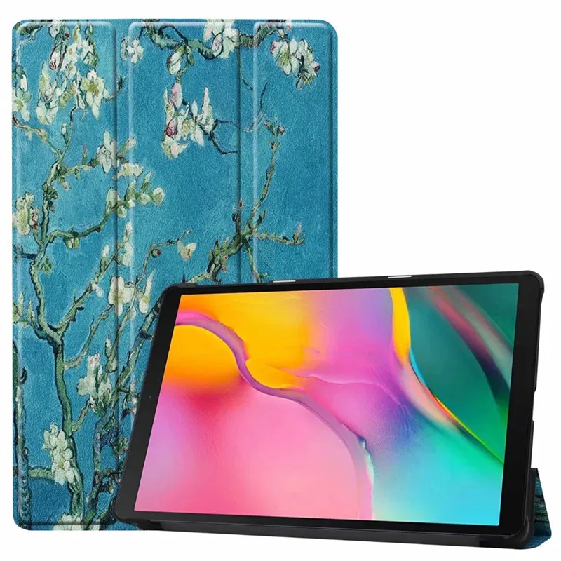 Apricot flower Ультра Тонкий Магнитный смарт-чехол с откидной подставкой для samsung Galaxy Tab A 10,1 SM-T510 SM-T515 T510 T515 чехол для планшета+ пленка+ стилус - Цвет: Apricot flower