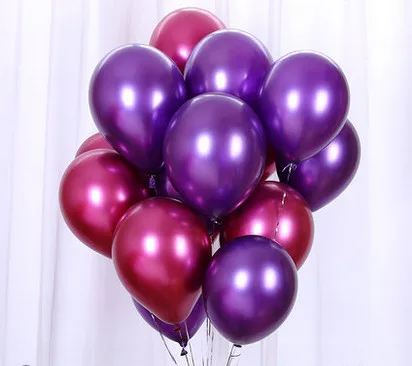 wine red purple 12 шт./лот латексные шары цвета металлик, золотистый, серебристый, розовое золото, свадебные конфетти украшения на День святого Валентина - Цвет: wine red purple
