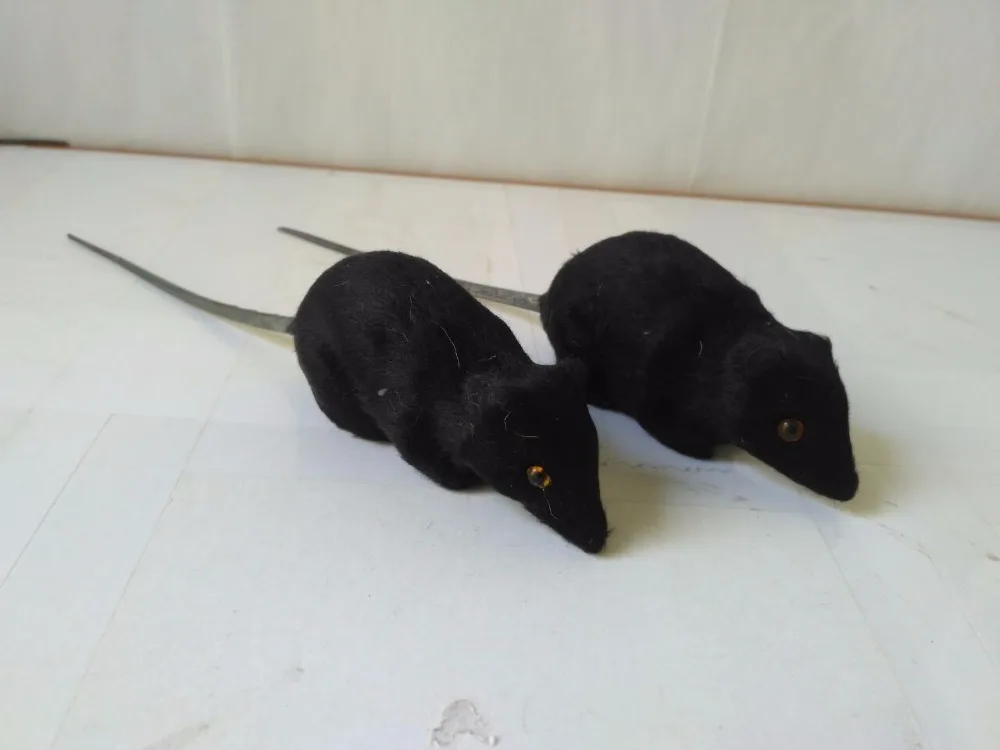 Черная мышь из пластика и пуха примерно 10 см модель в партии/2 шт. забавный
