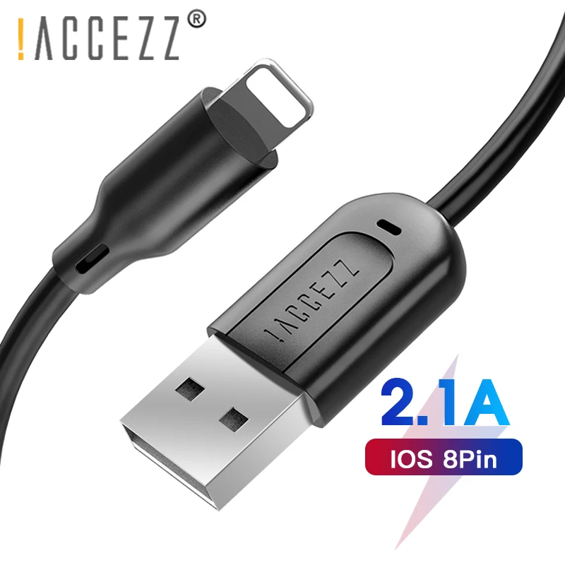 ! USB-кабель ACCEZZ для iPhone 7 Plus X XS Max XR iPad быстрая зарядка 8 контактов Короткие кабели