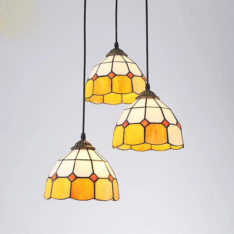 Средиземноморский континентальный винтажный подвесной светильник с лампочками