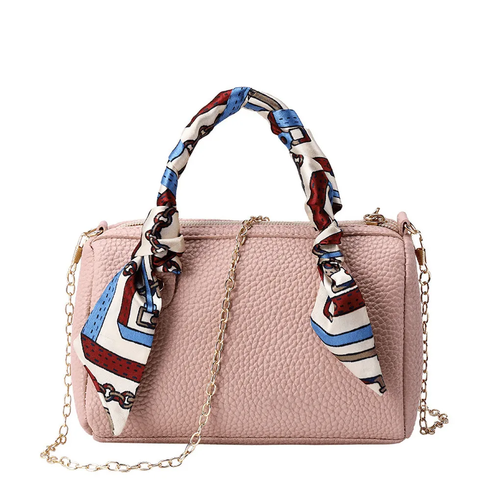 Женская простая сумка в форме ведра с лентами маленькая квадратная мессенджер на