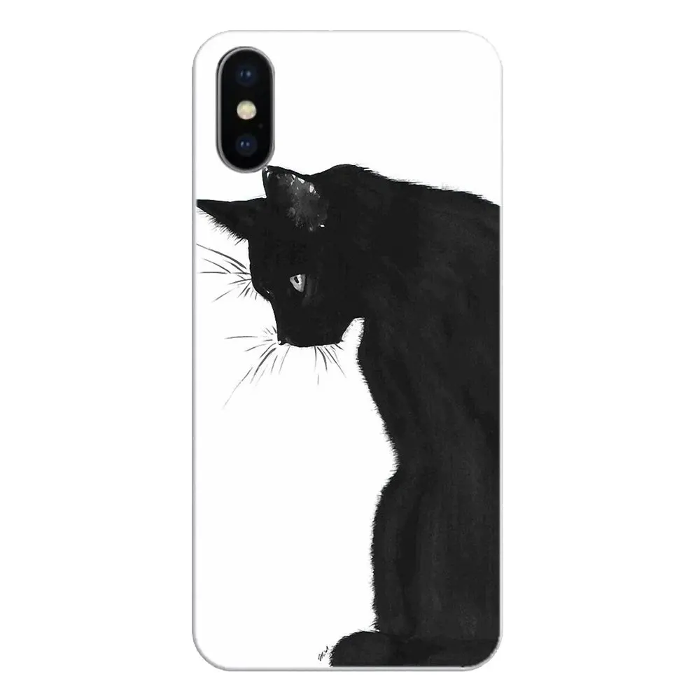 Transparent Soft Shell Cover Black Cat Staring Eyes Pattern Animals Art For Motorola Moto X4 E4 E5 G5 G5S G6 Z Z3 G3 C Play Plus |