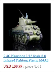 2,4 г Henglong 1/16 масштаб 6,0 инфракрасный боевой пластик M4A3 Шерман РТР р/у Танк 3898 360 турель TH12810