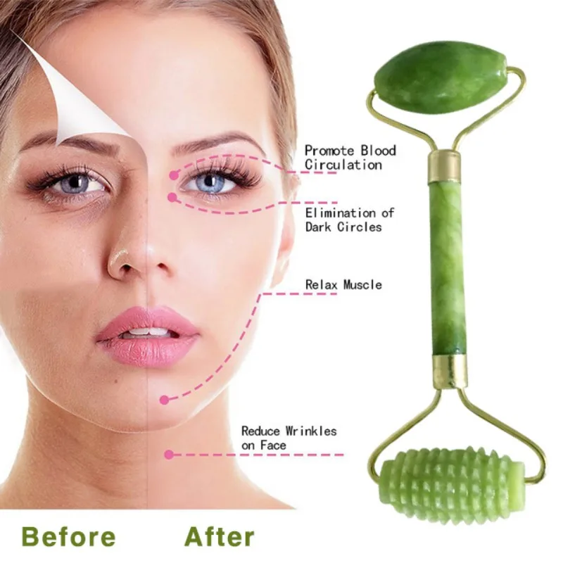 

US Free Shipping Facial Firming Massage artificial Jade Roller Face skin Care Lift Tools Face Thin massager tool