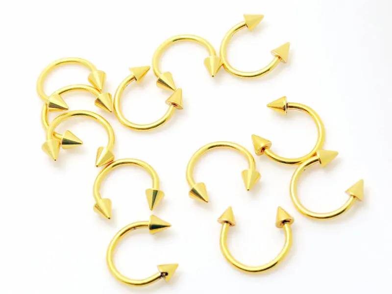 Оптовые партии кольца для перегородки цвет золото сталь cbr конусные круглые в