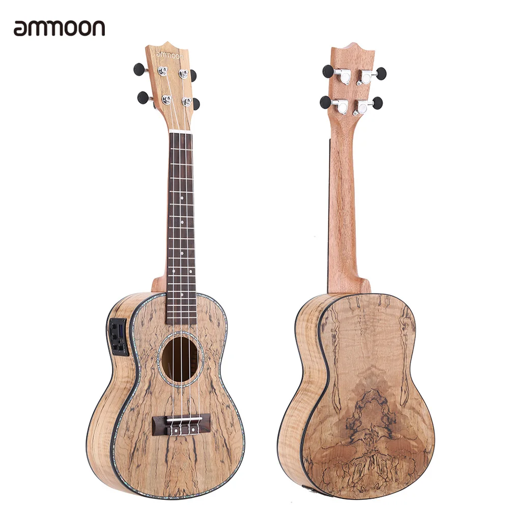 Укулеле ammoon 24 &quotдэдвуд (редкий материал) светодиодный EQ Cowry Shell Brims OX Bone седло 4