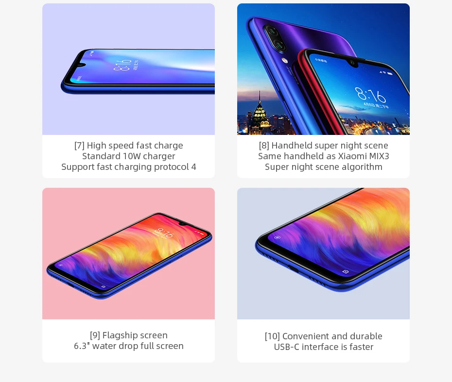 Глобальная версия Xiaomi Redmi Note 7, 4 Гб, 128 ГБ, Note7, Snapdragon 660, 48MP Двойная камера, 6,3 дюйма, полноэкранный мобильный телефон, 4000 мАч, CE FCC