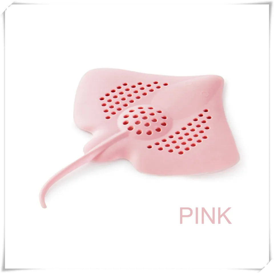 sink strainer pink MSJO Ловец волос душ сливное отверстие для ванны аксессуары для ванной комнаты Ванна силиконовая рыба анти-засорение Раковина пробка фильтра Ванна фиксатор для волос - Цвет: sink strainer pink