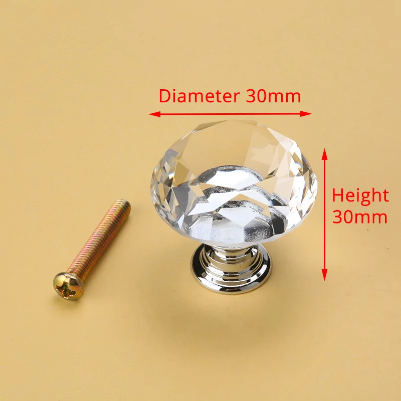 

Ручки для шкафа KAK алмазные хрустальные