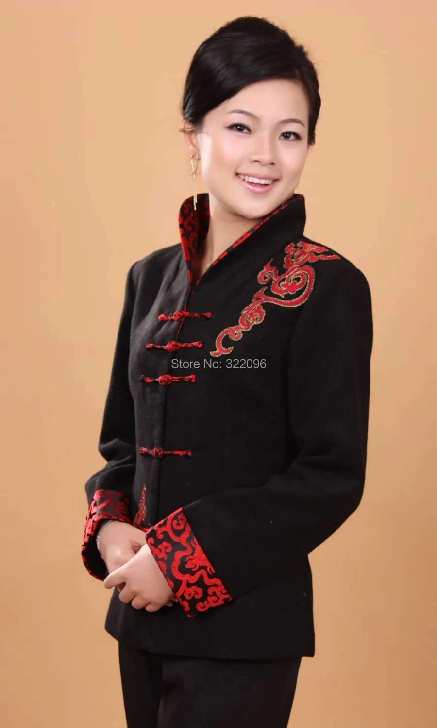 Осенняя Смешанная шерстяная куртка Shanghai Story китайская женская вышитая пальто