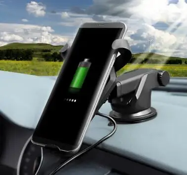 FEBIDEA автомобильное крепление Qi Беспроводной Зарядное устройство для iPhone 8 Plus X