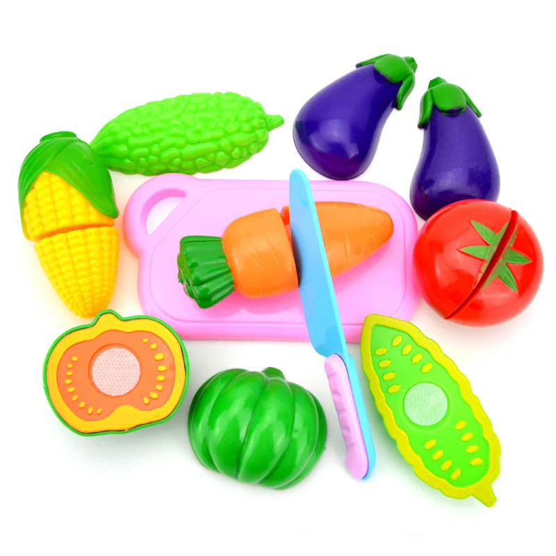 

12Pcs DIY Toy Pretend Play Simulation Kitchen Food Set Cooking Cutting Fruit Educational Toys Gifts For Children Kids Girls
