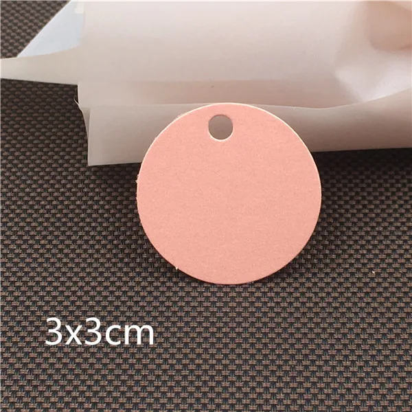 3x3cm pink 50 шт крафт-бумага прекрасный коричневый подарок навесные лейблы карты круглые и Т-образные Популярные сообщения Примечание имя карточка ручная работа креативные бирки карты - Цвет: 3x3cm pink