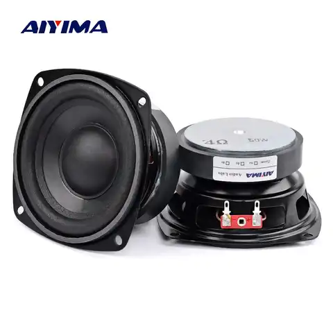 AIYIMA 2 шт. 4 дюйма 50 Вт сабвуфер аудио динамик портативный мини стерео 4 Ом 8 Ом динамик s низкочастотный динамик полный диапазон автомобильный ...