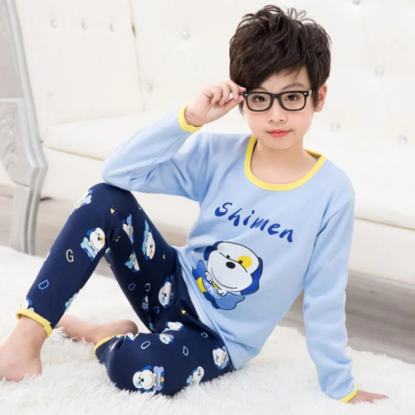Boys Sleepwear baby girl winter cotton velvet sets Children Homewear Pajamas Boy Pyjamas Kids Nightwear 2-13Y teenage clothes | Мать и
