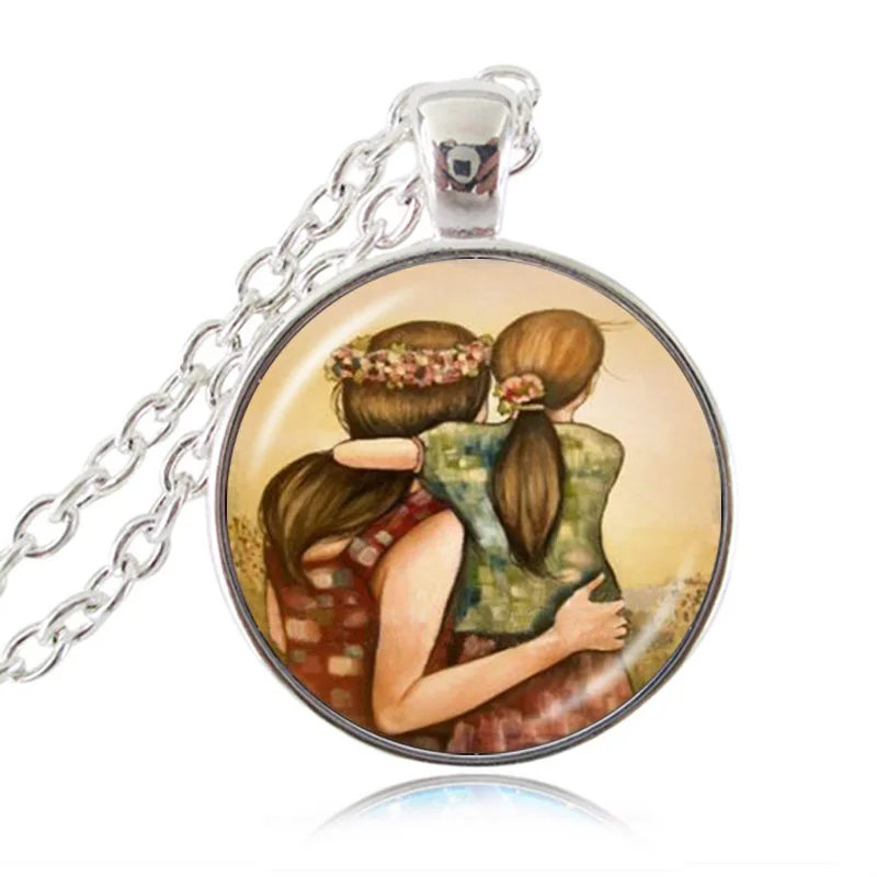 Мать и сын дочь ожерелье с фото семейный подарок навсегда любовь ювелирные