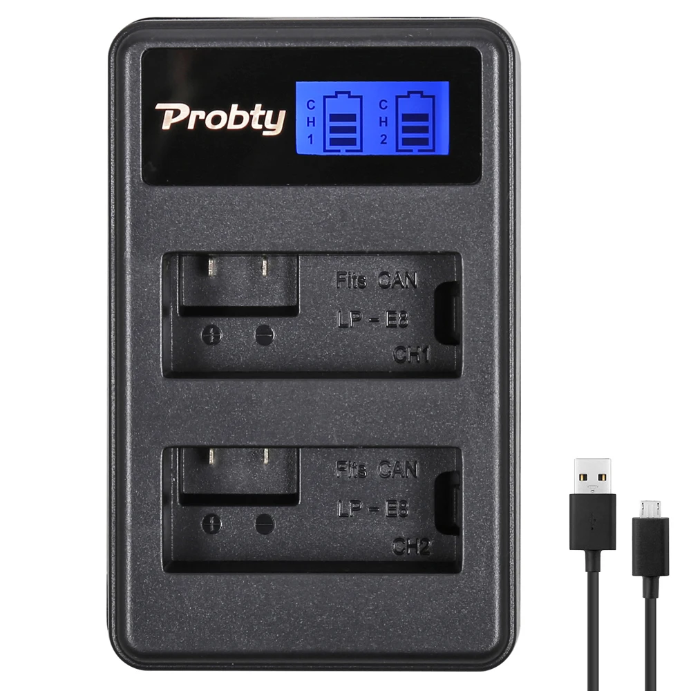 Probty LP E8 LPE8 LCD USB двойное зарядное устройство для Canon EOS Rebel T2i T3i T4i T5i 550D 600D 650D 700D