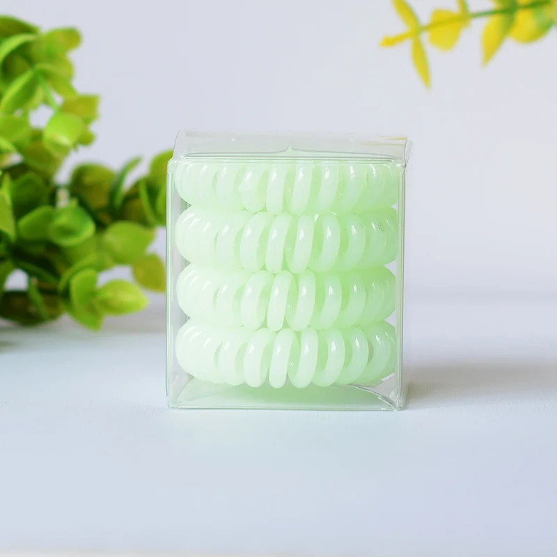 Однотонная резинка для волос в виде телефонной линии спиральные телефонные