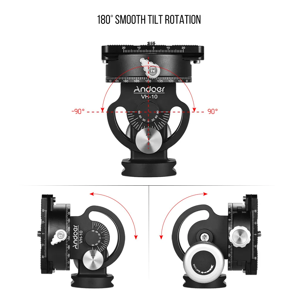 Andoer панорамная головка штатива для наблюдения за птицами двусторонняя