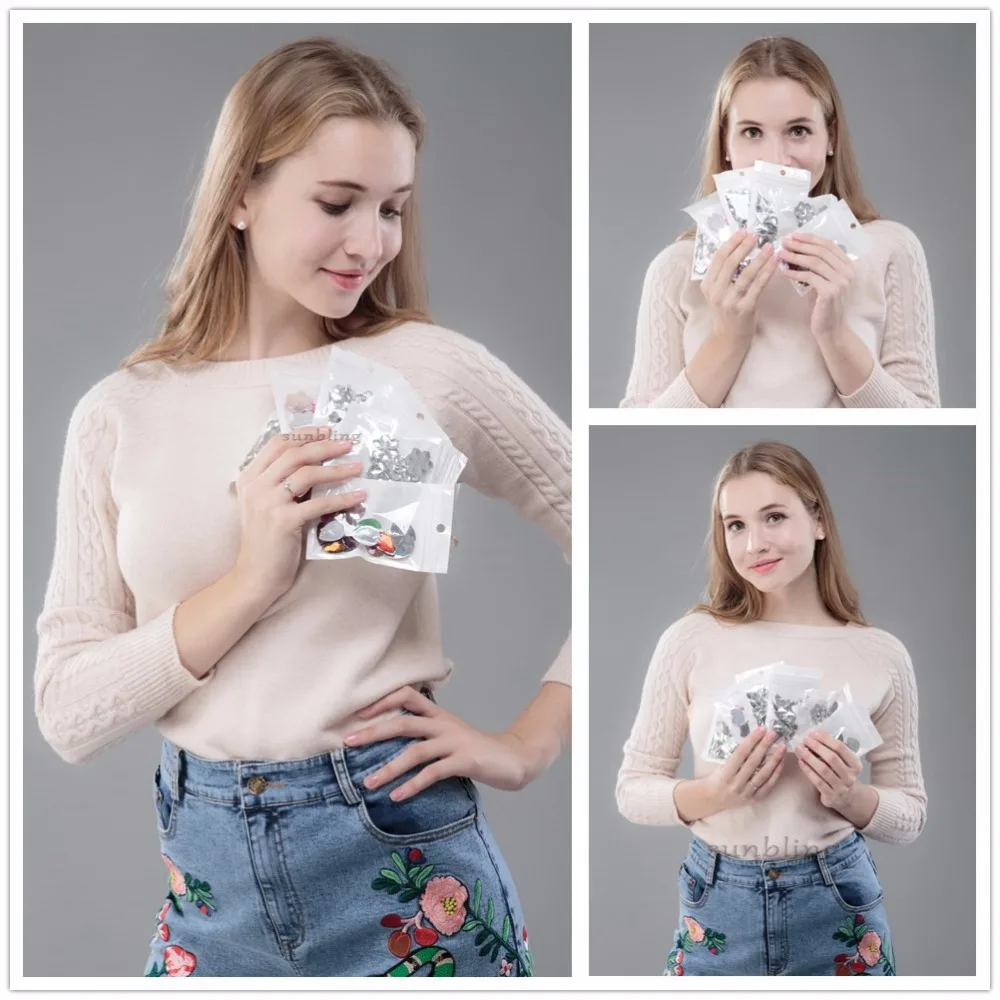 Sunbling 50 шт./лот 13*18 мм, форма в виде капли, хрустальные стразы, 2 отверстия, серебристые красочные акриловые украшения для свадебной одежды