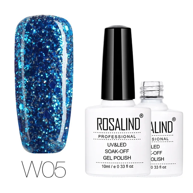 W05 ROSALIND, 10 мл, Гель-лак для ногтей, Алмазный блеск, Гель-лак для наращивания ногтей, грунтовка, топ, УФ, светодиодный, не впитывается, Гель-лак, дизайн, маникюр - Цвет: W05