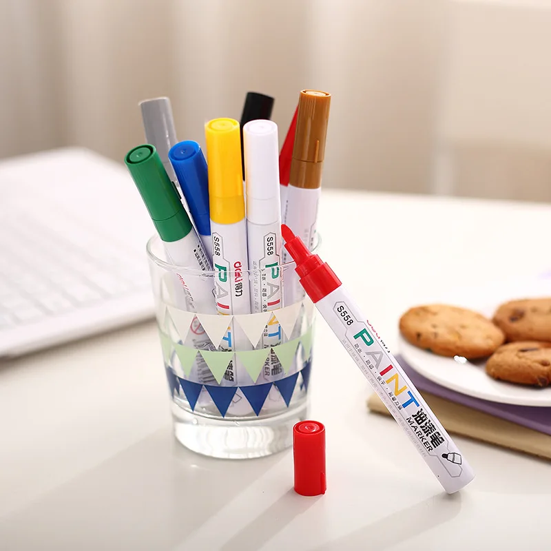 Перманентные водонепроницаемые фломастеры Deli с закругленным носком мгновенная