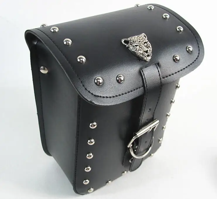 Сумки для мотоцикла из искусственной кожи с хранением на кронштейне и карманом для инструментов на боковой седельной сумке для Harley Sportster.