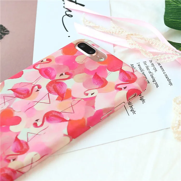 Fashion Cartoon Love Hole Pink Flamingo Phone Case For iphone 7 Puls Cases 6 6s puls PC Hard Slim Back Cover capa | Мобильные