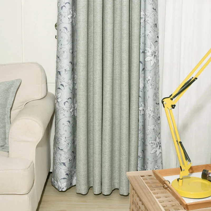 95% затемненная серая Современная пасторальная Толстая Штора для спальни с