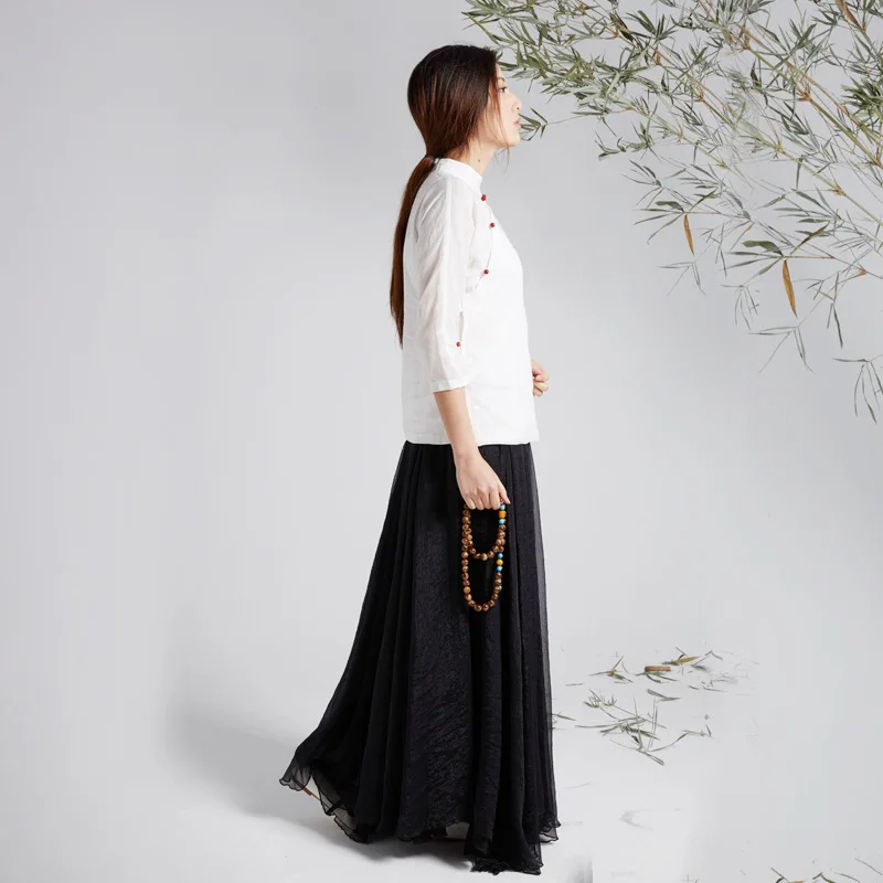 Женская трехслойная шифоновая юбка в стиле преппи длинная Плиссированная пол