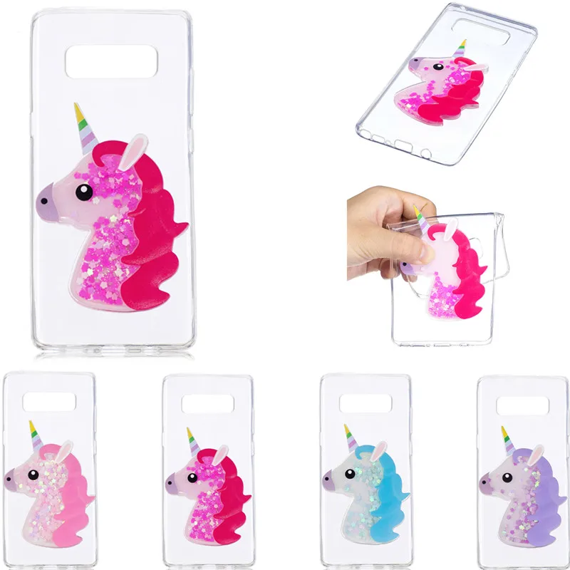100 шт. новый DIY Единорог динамический Жидкий блеск зыбучие пески мягкий чехол TPU