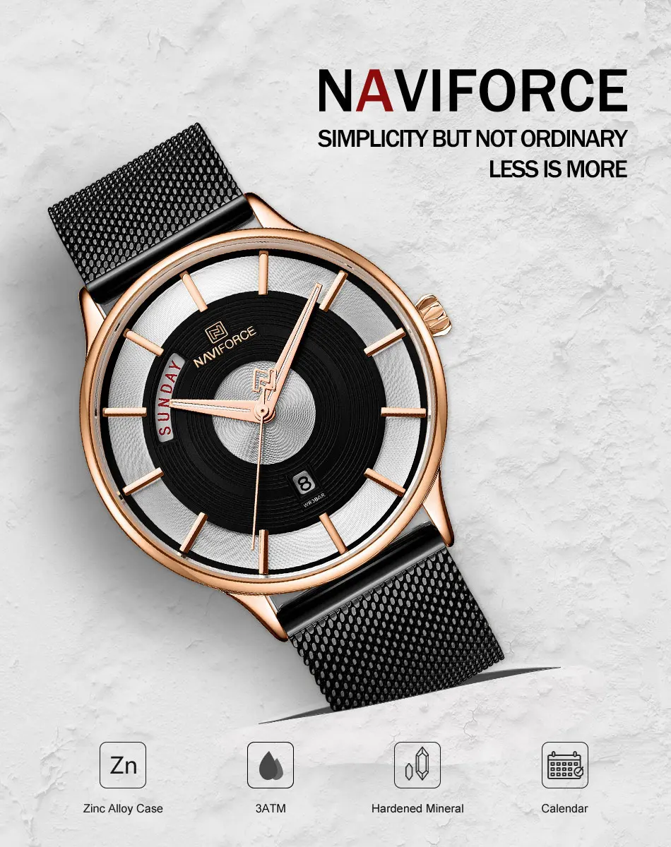 NAVIFORCE часы Мужские лучший бренд класса люкс модные деловые мужские часы из нержавеющей стали водонепроницаемые кварцевые наручные часы Relogio Masculino