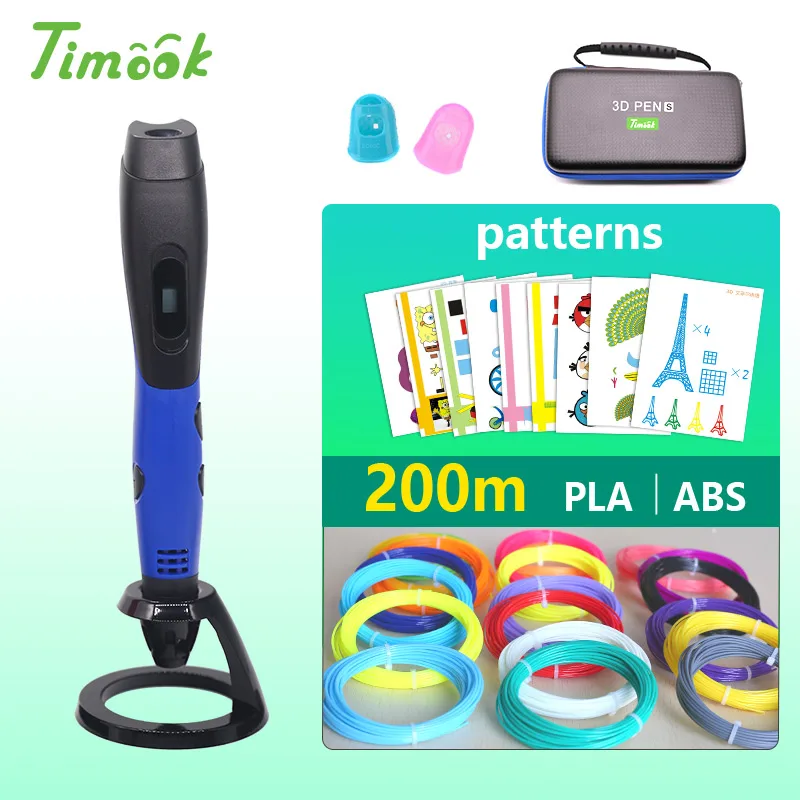 1. White pen add PLA Модная 3D ручка и 1,75 мм безопасная нить подарок на Рождество/День рождения с красивой кожаной сумкой подходит для создания семьи - Цвет: 1. White pen add PLA