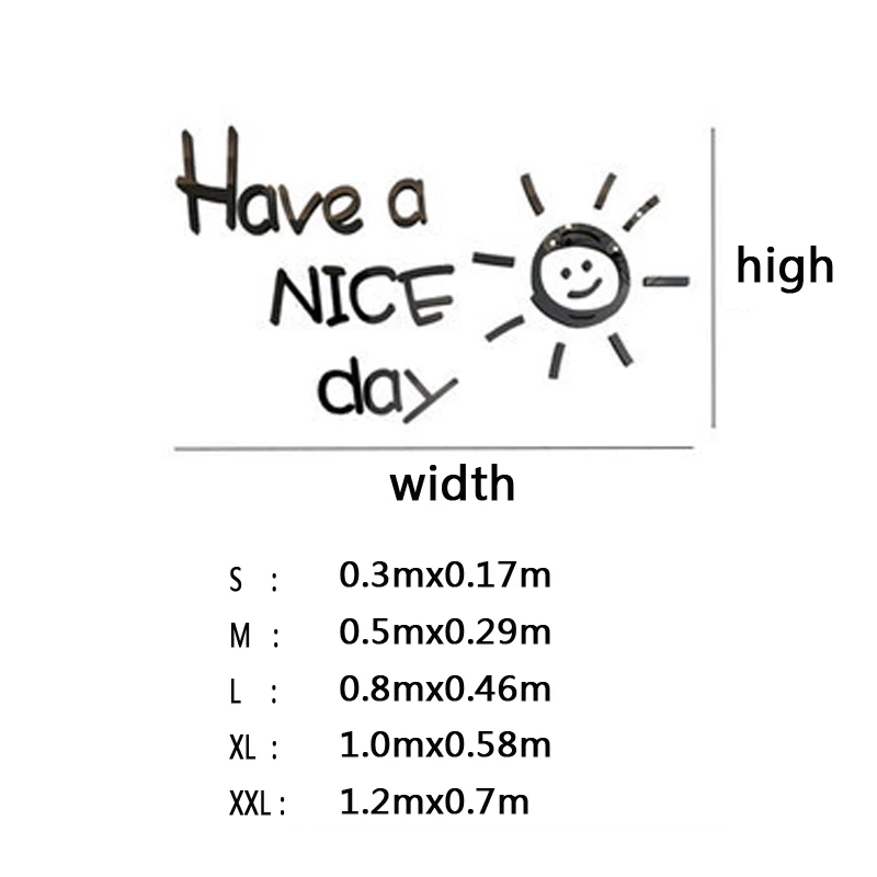 Хорошего дня 3D акриловые зеркальные настенные наклейки домашняя гостиная