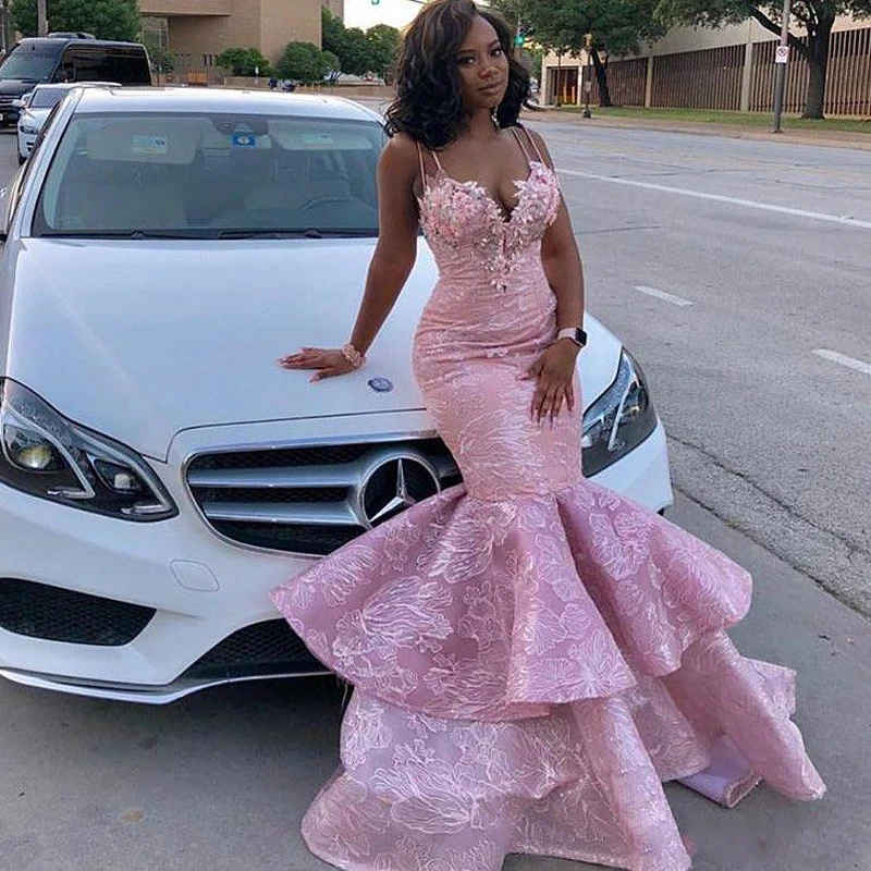 Женское платье Русалка для выпускного вечера кружевное официальное с 3D
