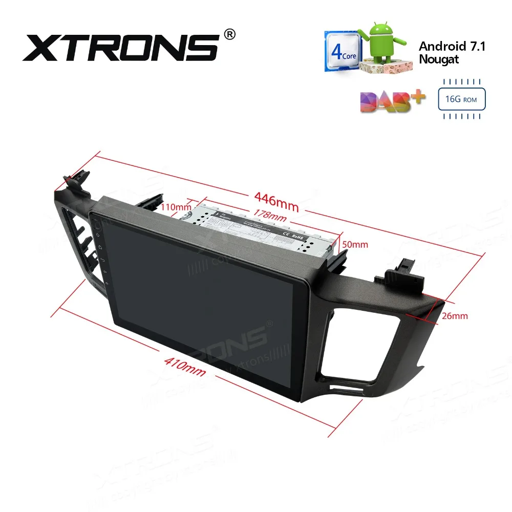 XTRONS 10 1 &quotAndroid 7 автомобильный стерео радио плеер RCA GPS Canbus DAB + OBD WIFI без DVD для Toyota RAV4