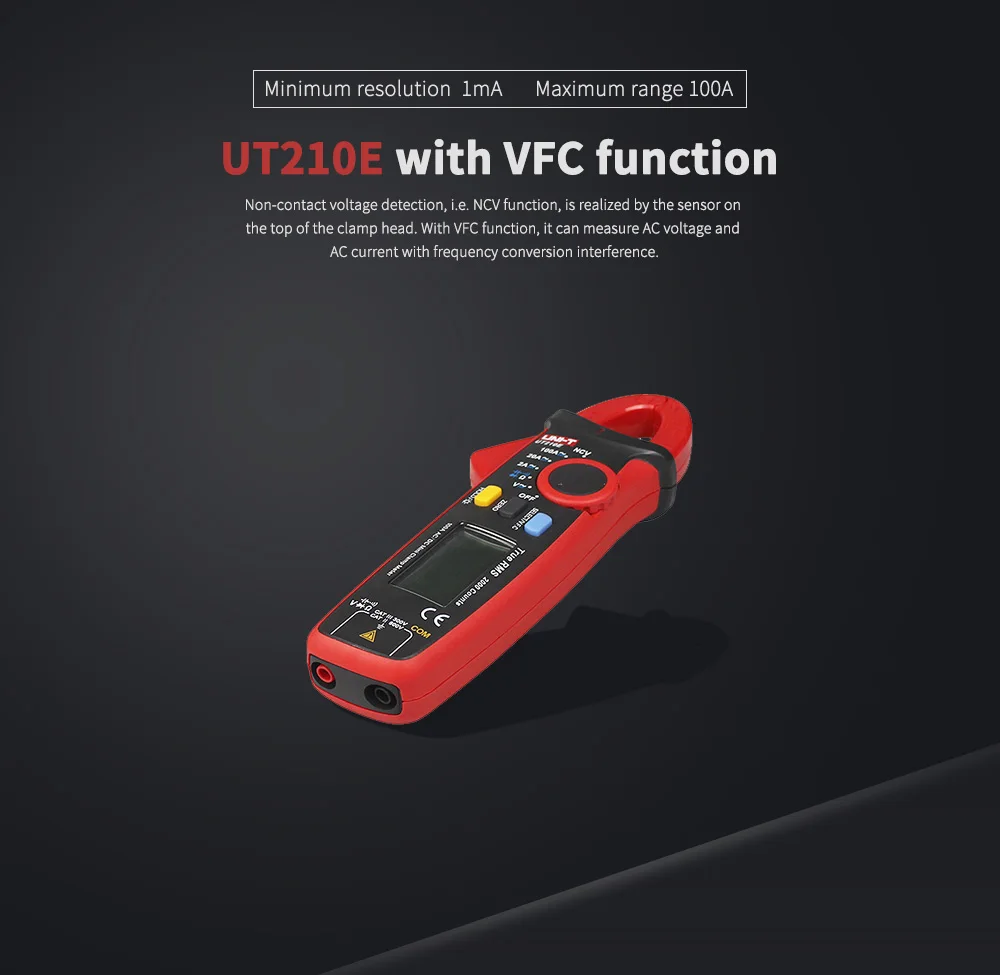 UNI-T True RM Цифровые токовые клещи UT210E измеритель емкости Бесконтактный мультиметр UT210B AC/DC диод Высокоточный измеритель