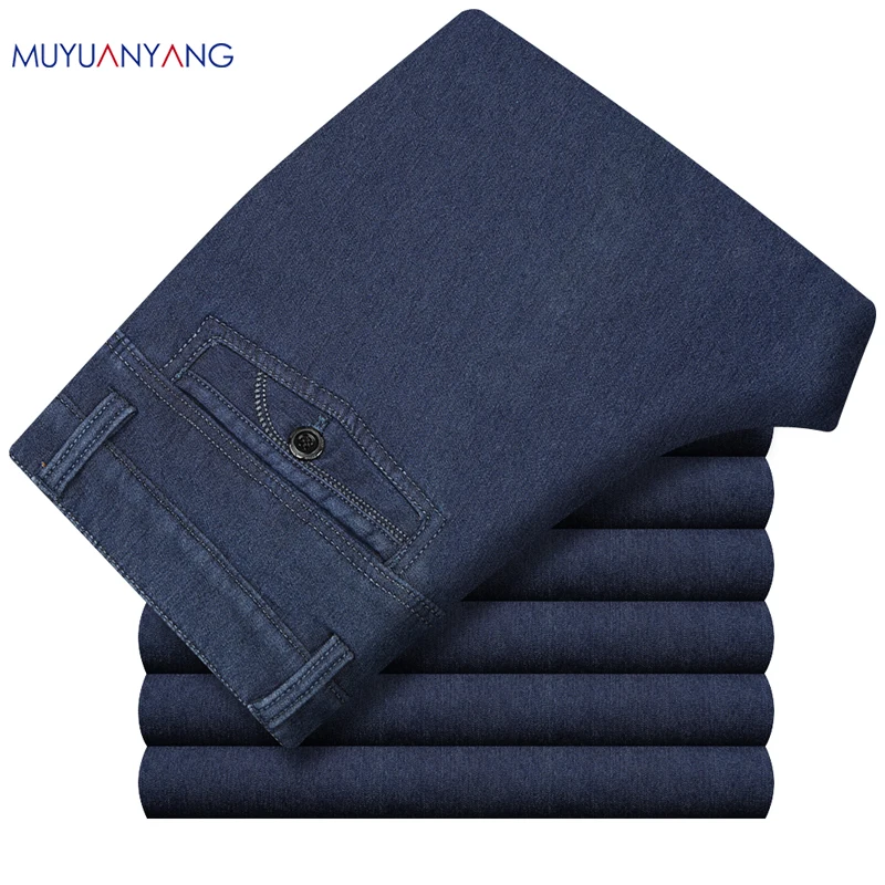 Mu Yuan Yang большой Размеры джинсы деловые Casual с прямые джинсовые штаны для мальчиков