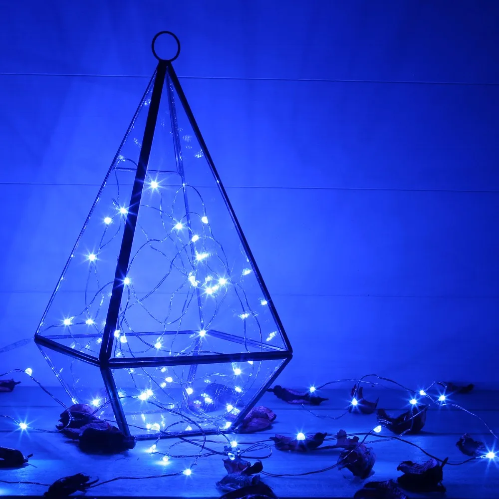 Magicnight 20 Blue Micro LED String Lights on 7 Feet Extra Thin Copper Wire for DIY Wedding Centerpiece Included Battery | Лампы и