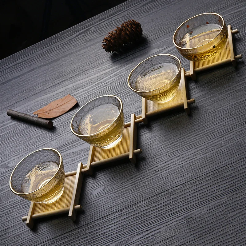 Молоток термостойкие стеклянные Описание Золото Три стопы чайная чашка чайный