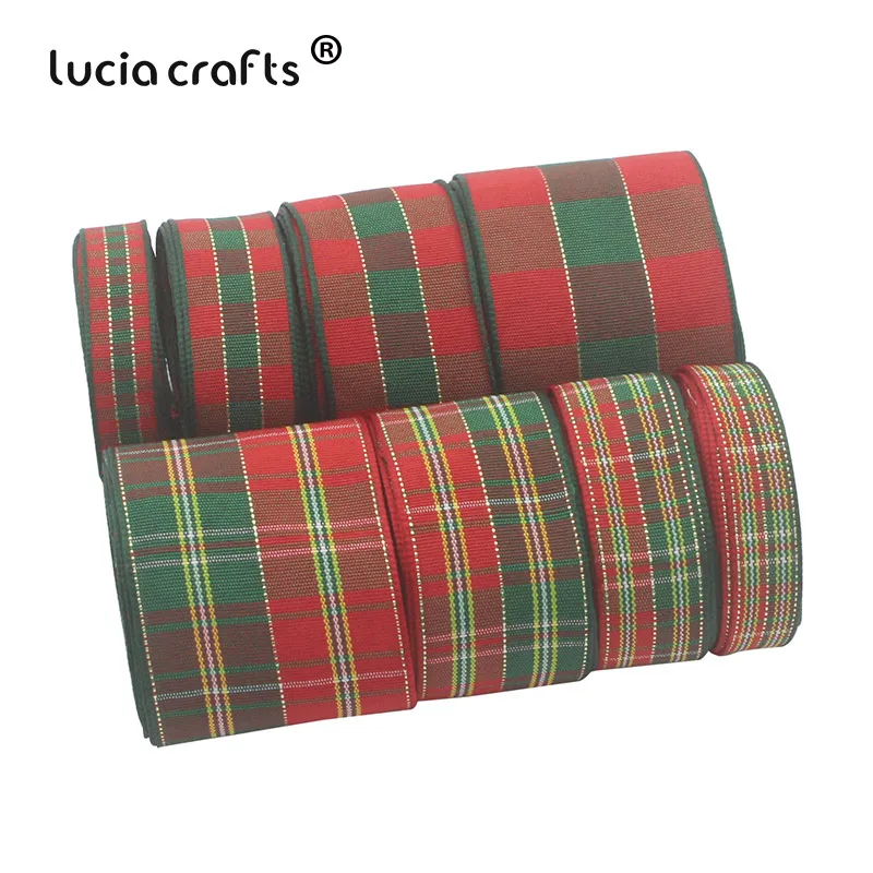 Лента Lucia Crafts оберточная лента для подарков с принтом в сеточку 10/15/25/40 мм головной