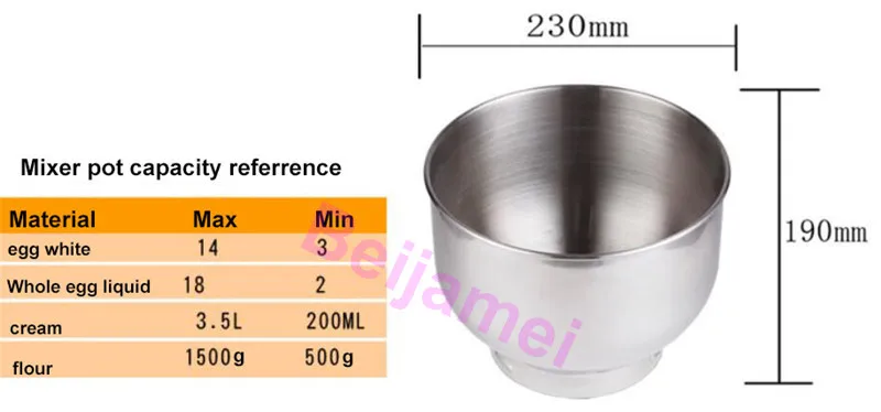 

BEIJAMEI Electric Bread Dough Mixer Eggs Blender 110v 220v Food Cake Mixer Kneading Machine Electric Dough Maker Price