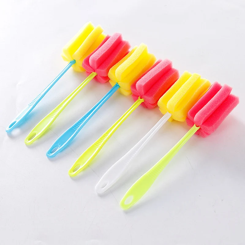 Простая и прочная щетка для стеклянной бутылки губка чистки дома