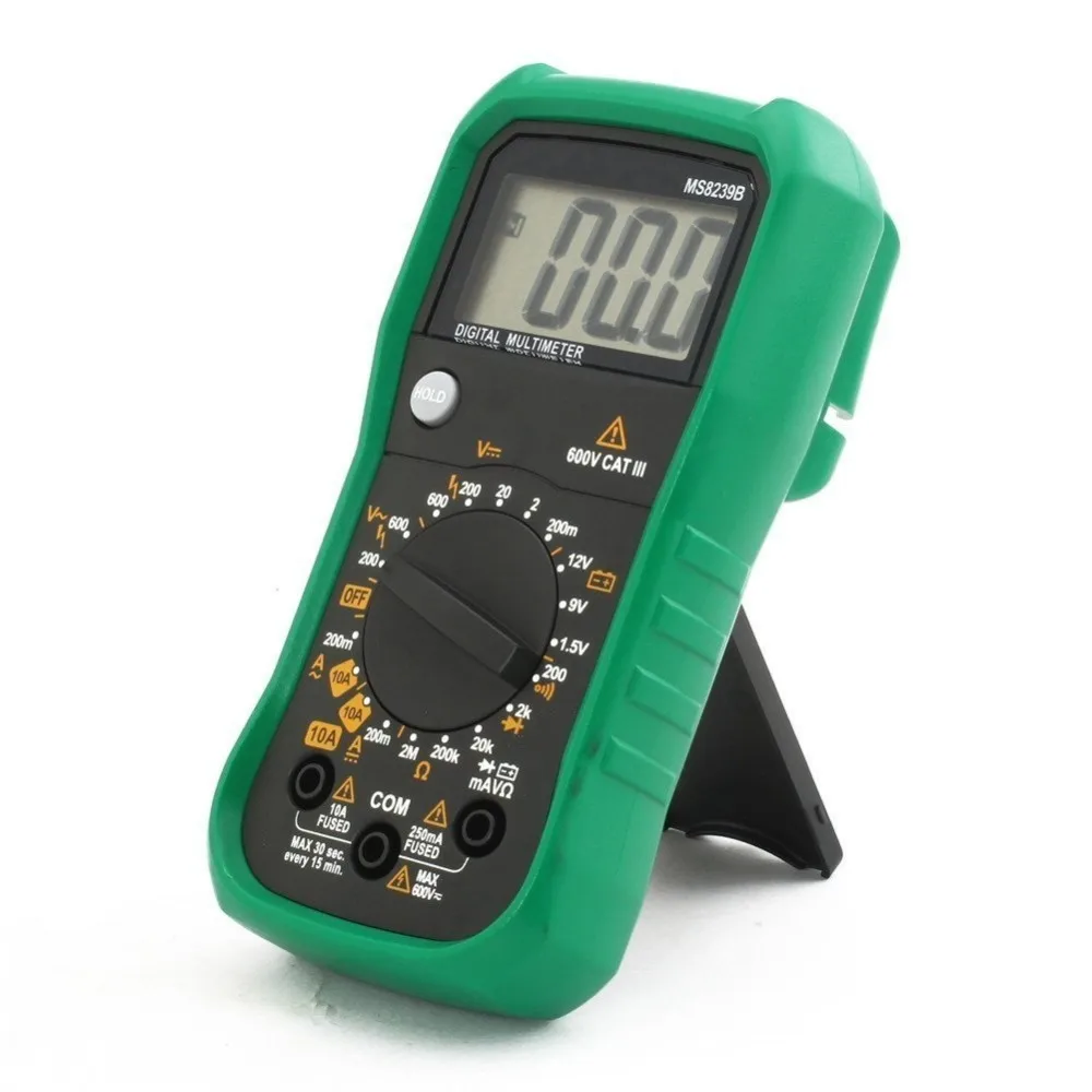 MASTECH MS8239B Цифровой мультиметр ЖК-дисплей Ручной портативный Вольтметр Амперметр Омметр w/тестер-Измеритель для аккумулятора