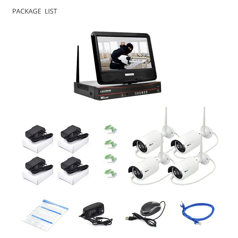 Wistino HD 720 P комплект безопасности wifi NVR CCTV камера система IP s беспроводная