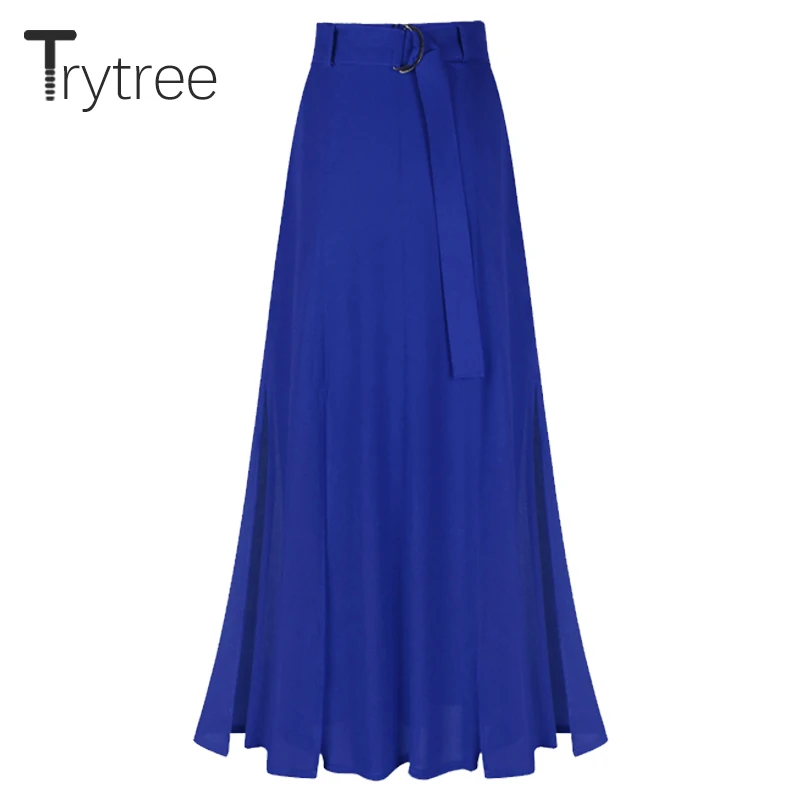 Trytree/весенне летняя повседневная юбка женская Полиэстеровая Осенняя