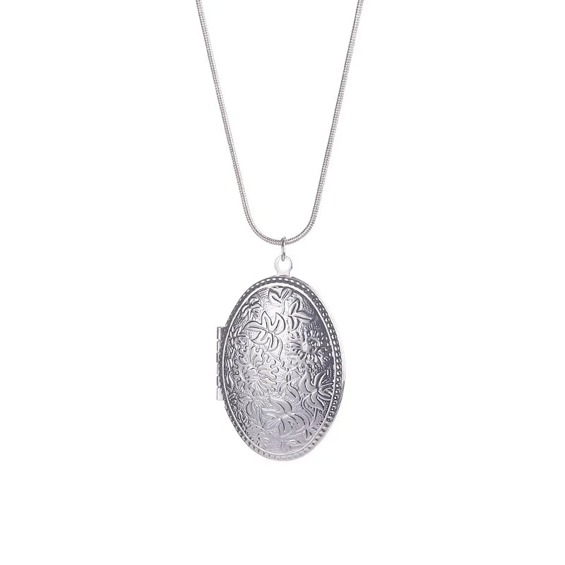 1 шт. овальный резной классический цветочный узор Открывающийся кулон ожерелье