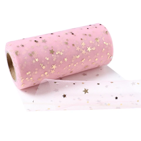 Light pink 15 см ширина 22 метра/рулон Блестки из мягкой Марли полиэстер Сетка Тюль Ткань DIY шитье пачка Свадьба День рождения принадлежности - Цвет: Light pink